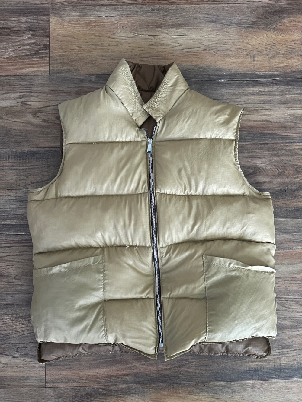 Vintage 70s LWL Sportchief Down Puffer Vest Ripstop Reversible Medium - Picture 8 of 11